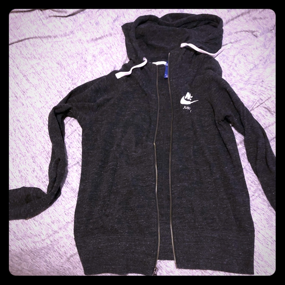 Nike vintage charcoal grey hooded jacket small